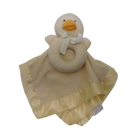 Carter's Lovey Duck Ring  Rattle Yellow Plush Security Blanket - Picture 2 of 10
